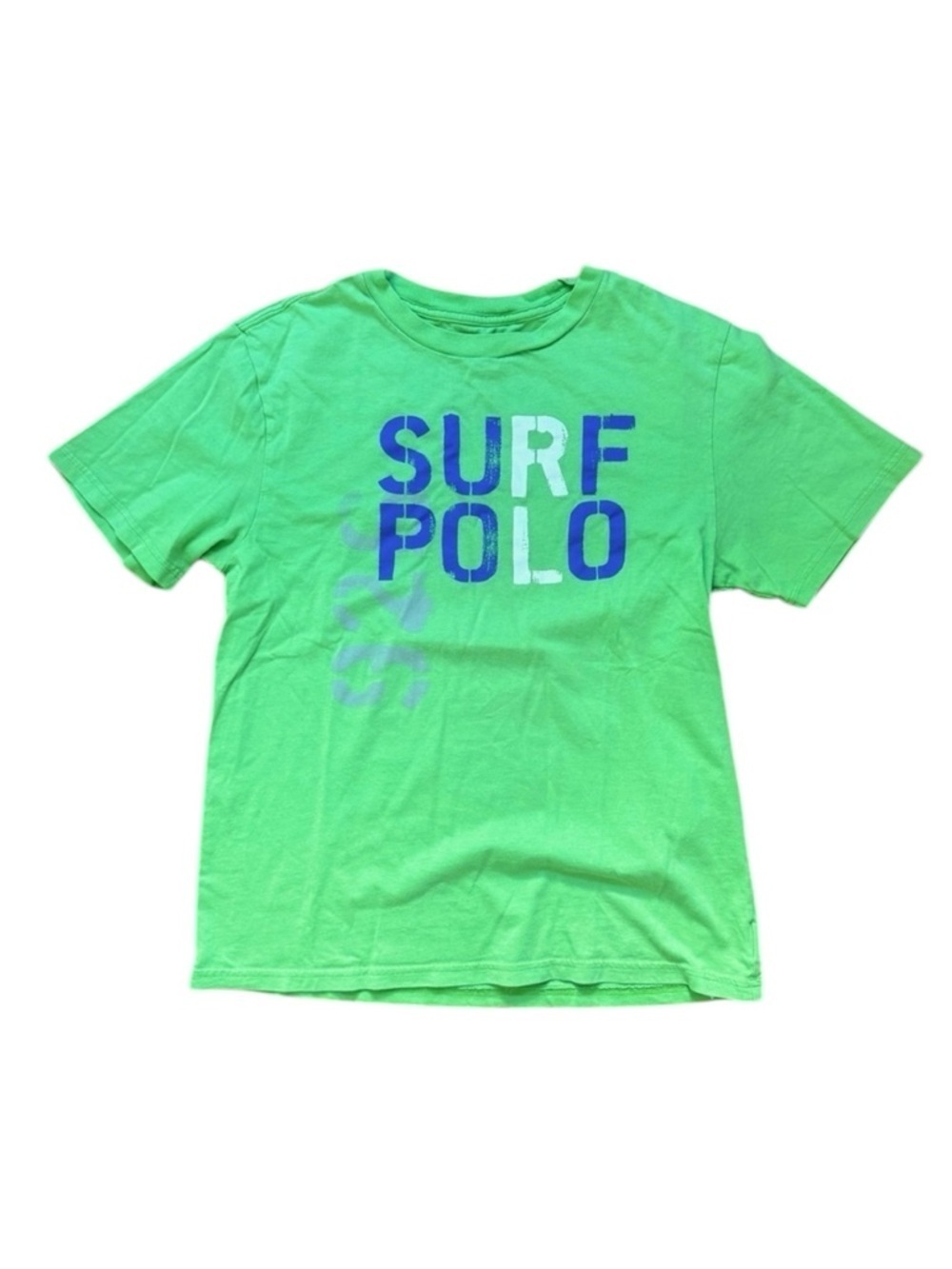 Polo Ralph Lauren Green Surf Polo Logo Graphic Tee Shirt Size Youth Large 14/16